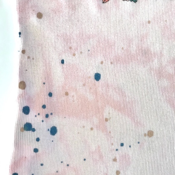 Express Pink Tie Dye Sword Heart Crown Floral Tank Top - Picture 6 of 9